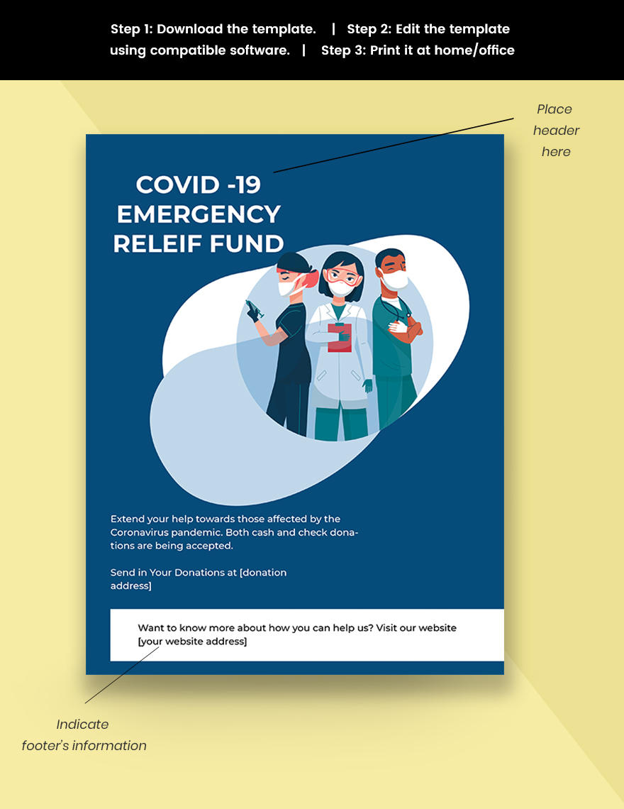 Coronavirus COVID-19 Emergency Relief Fund Flyer Template