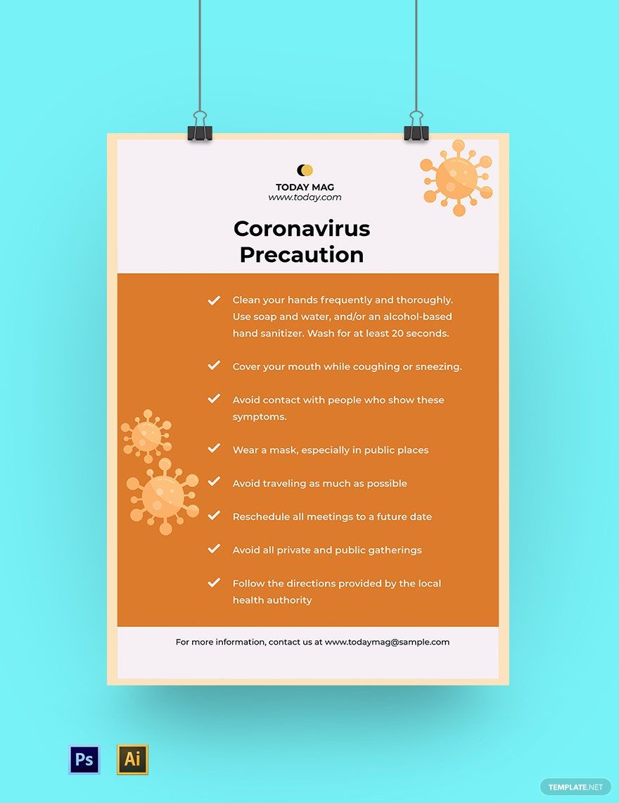 Free Coronavirus COVID-19 Prevention Poster Template
