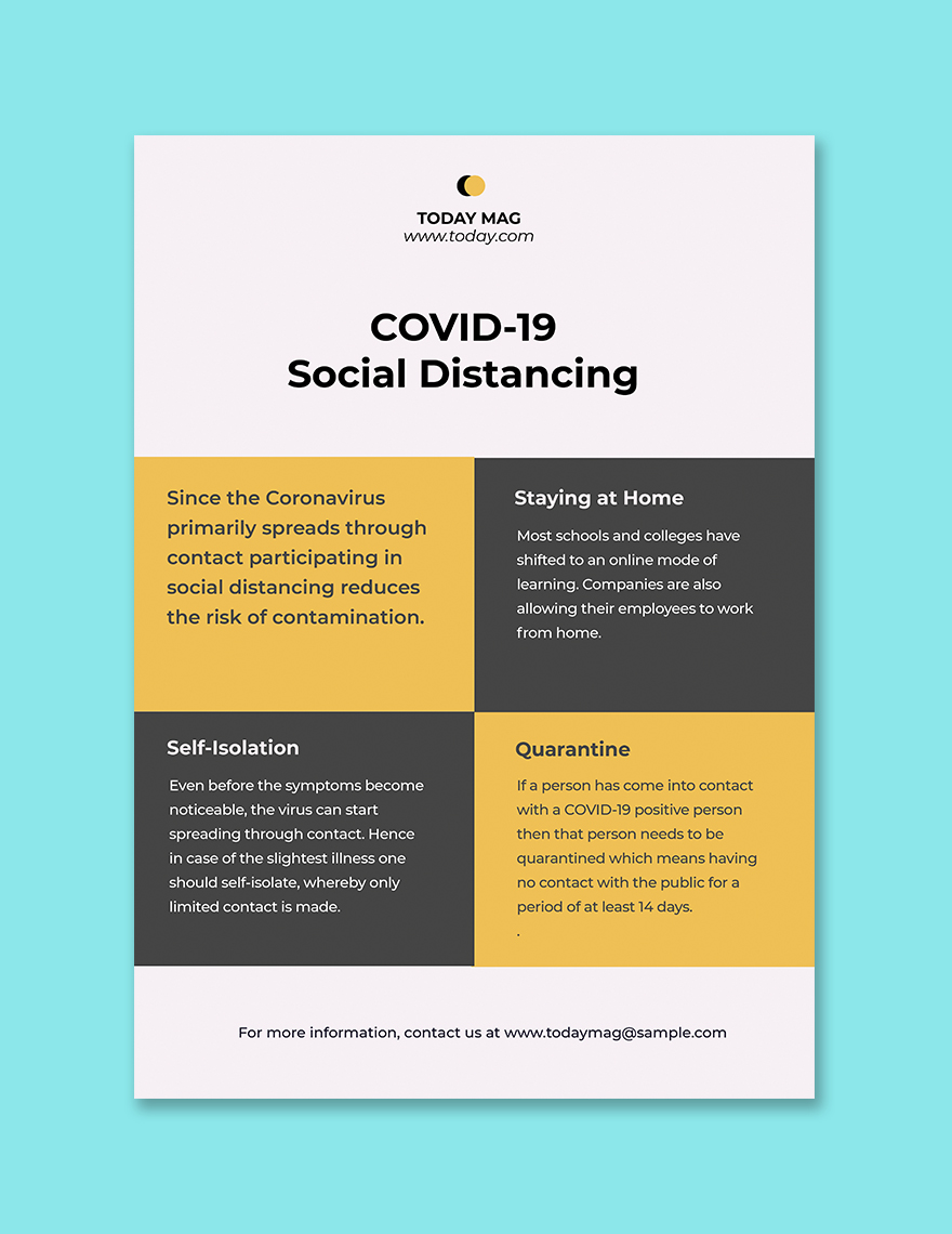 COVID Social Distancing Poster Template Editable