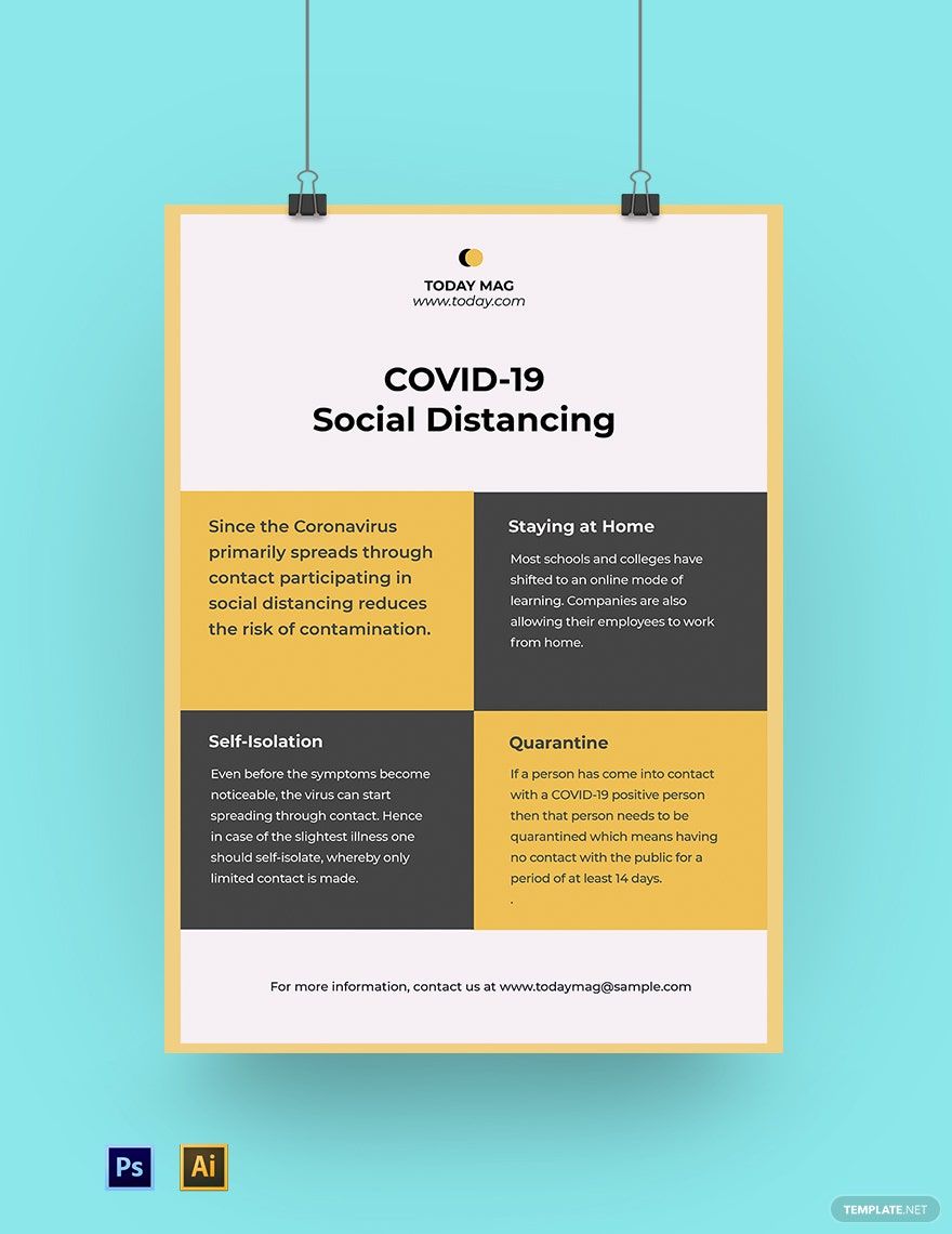 Free Coronavirus COVID-19 Social Distancing Poster Template