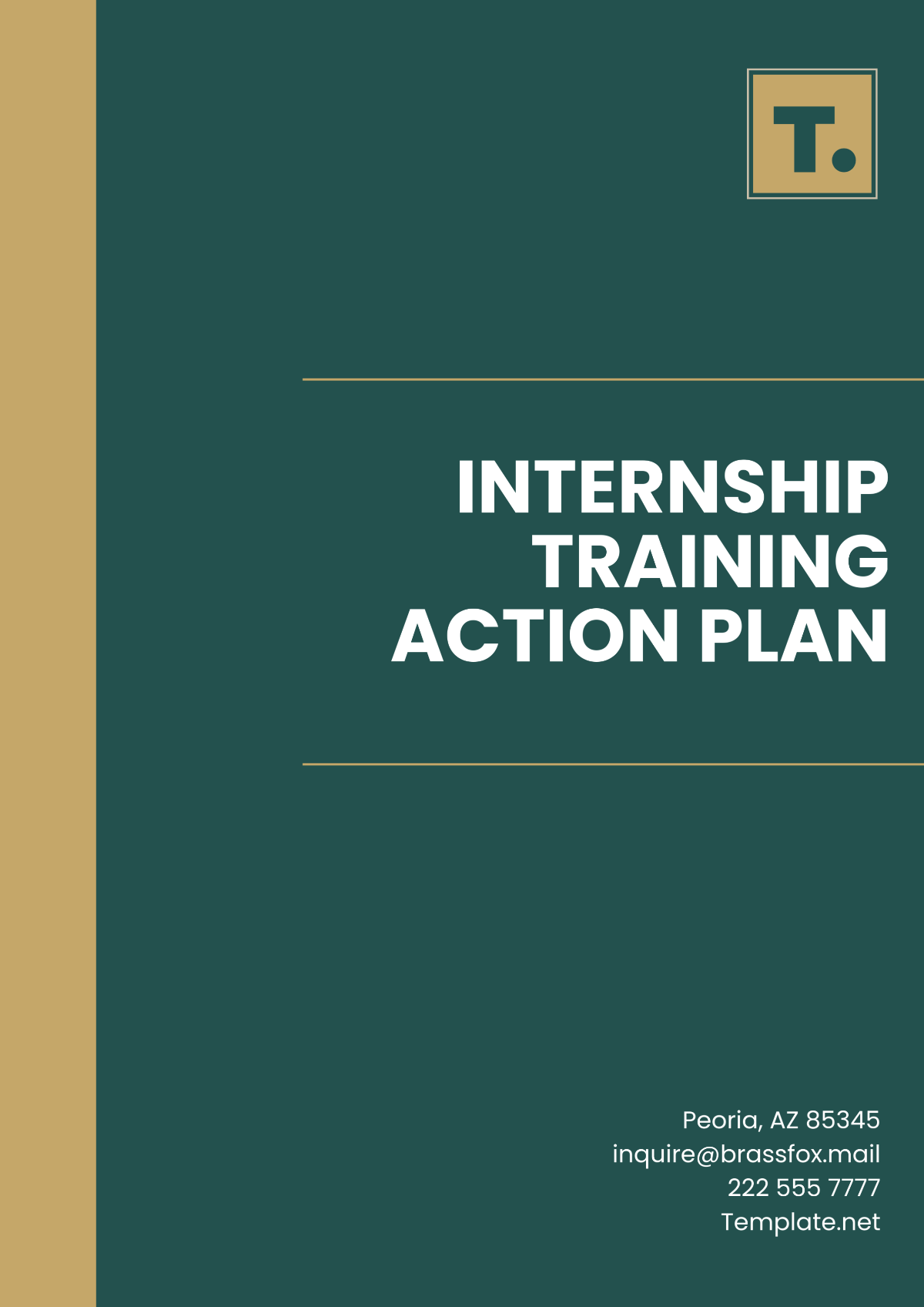 Free Internship Training Action Plan Template