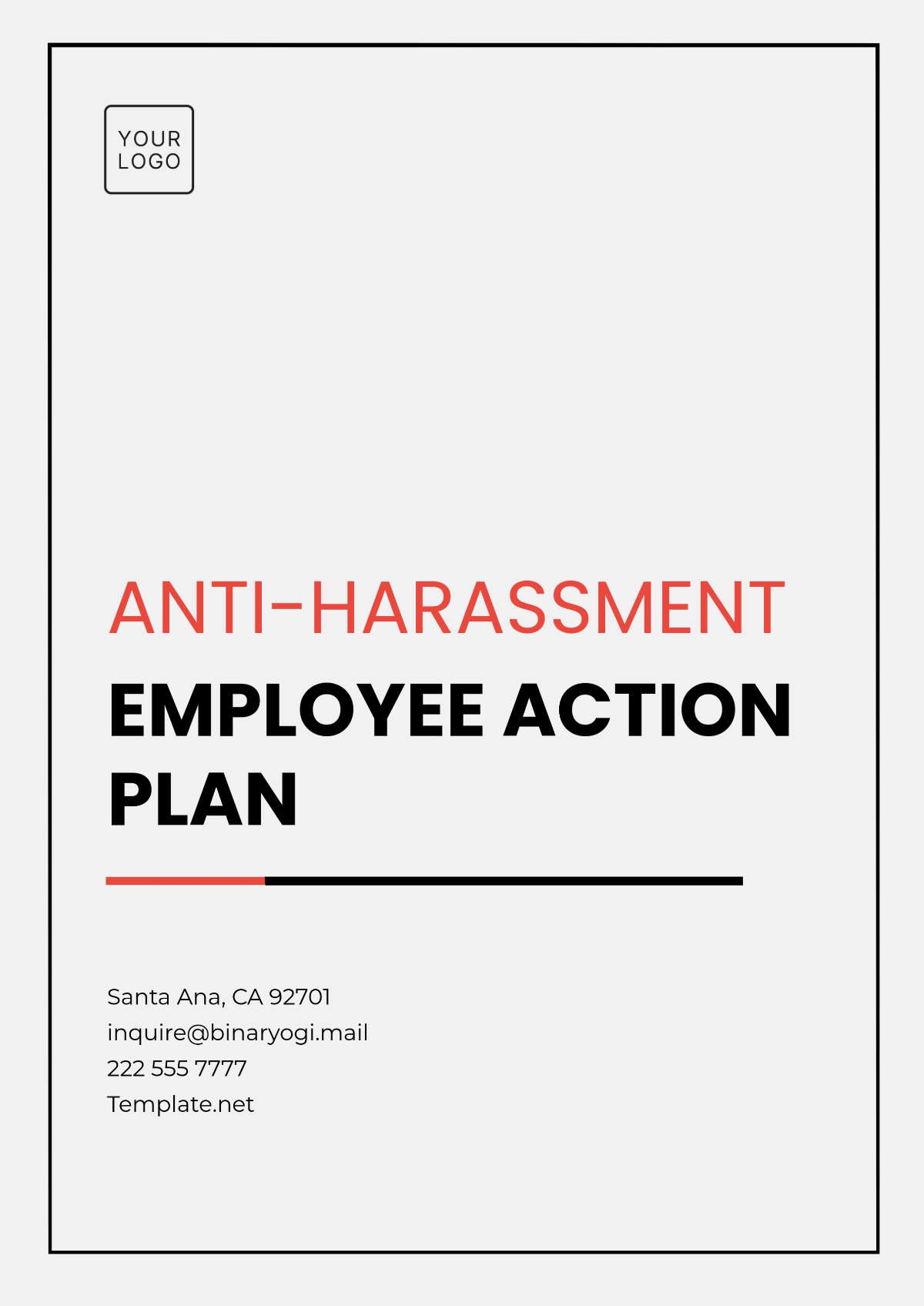 Free Anti-Harassment Employee Action Plan Template