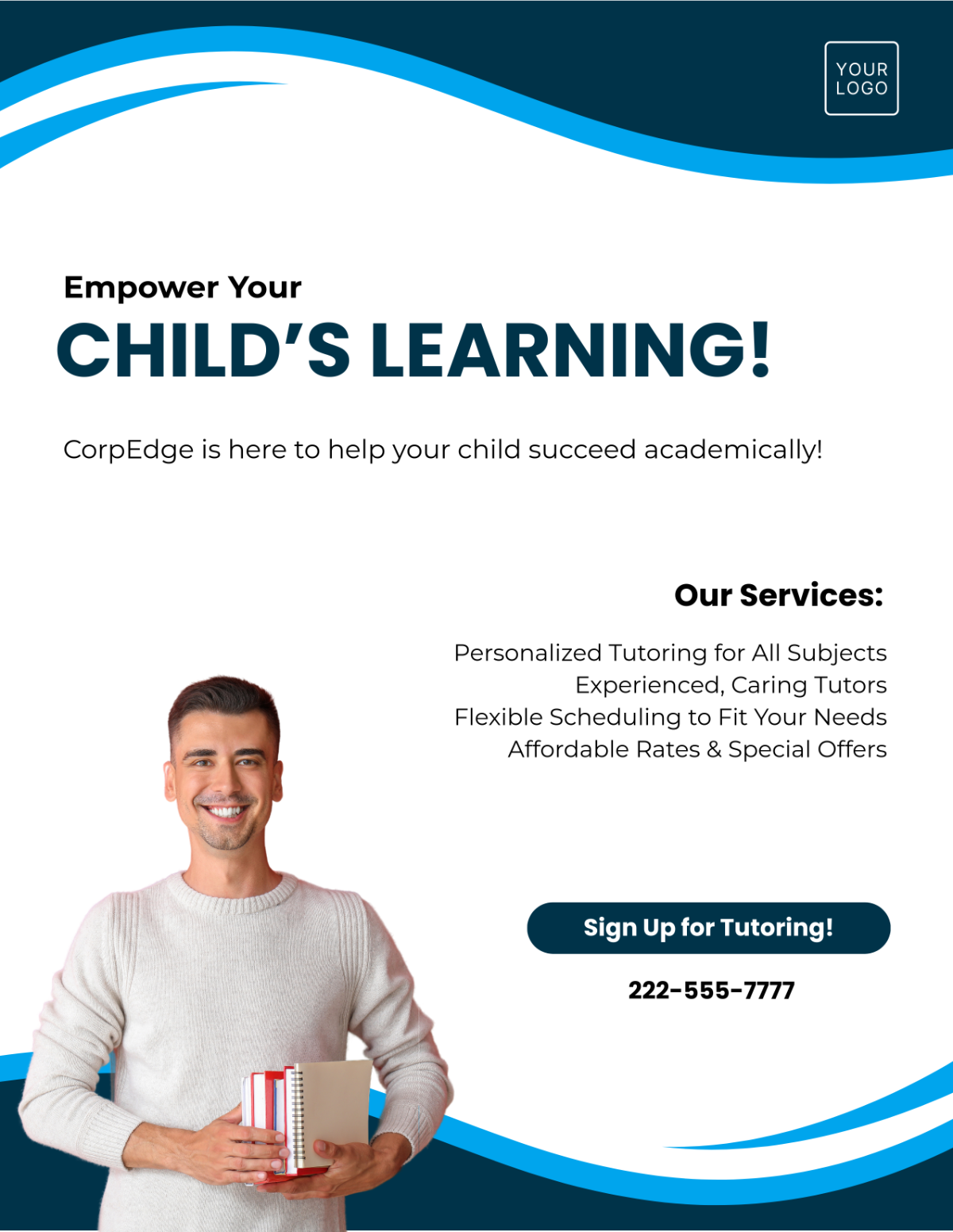 Free Elementary Tutoring Tuition Flyer Template