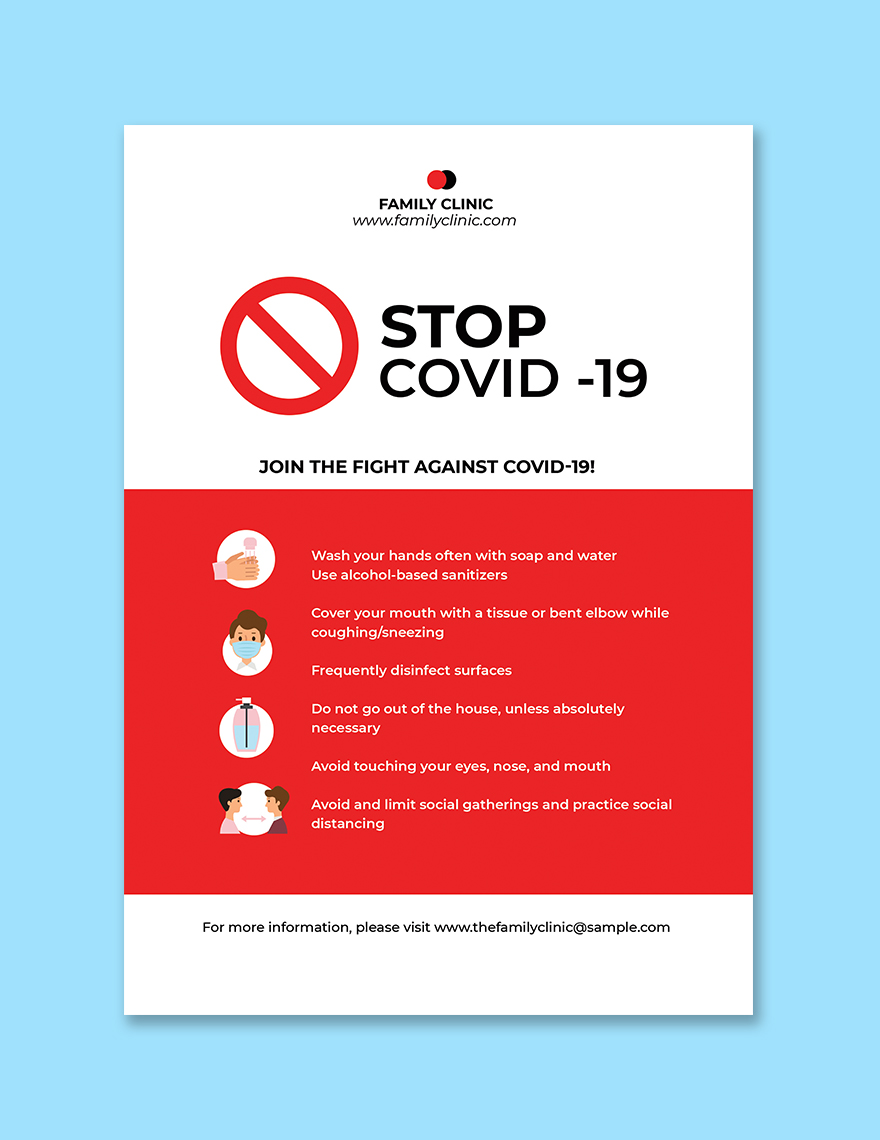 Stop COVID Campaign Poster Template Printable
