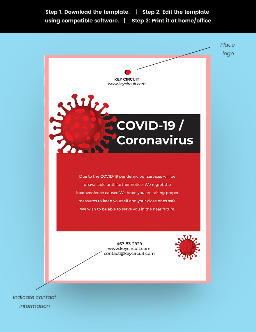 Coronavirus COVID-19 Lock Down Shop Poster Template