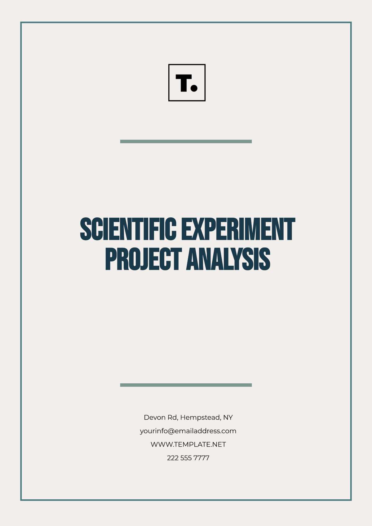 Free Scientific Experiment Project Analysis Template