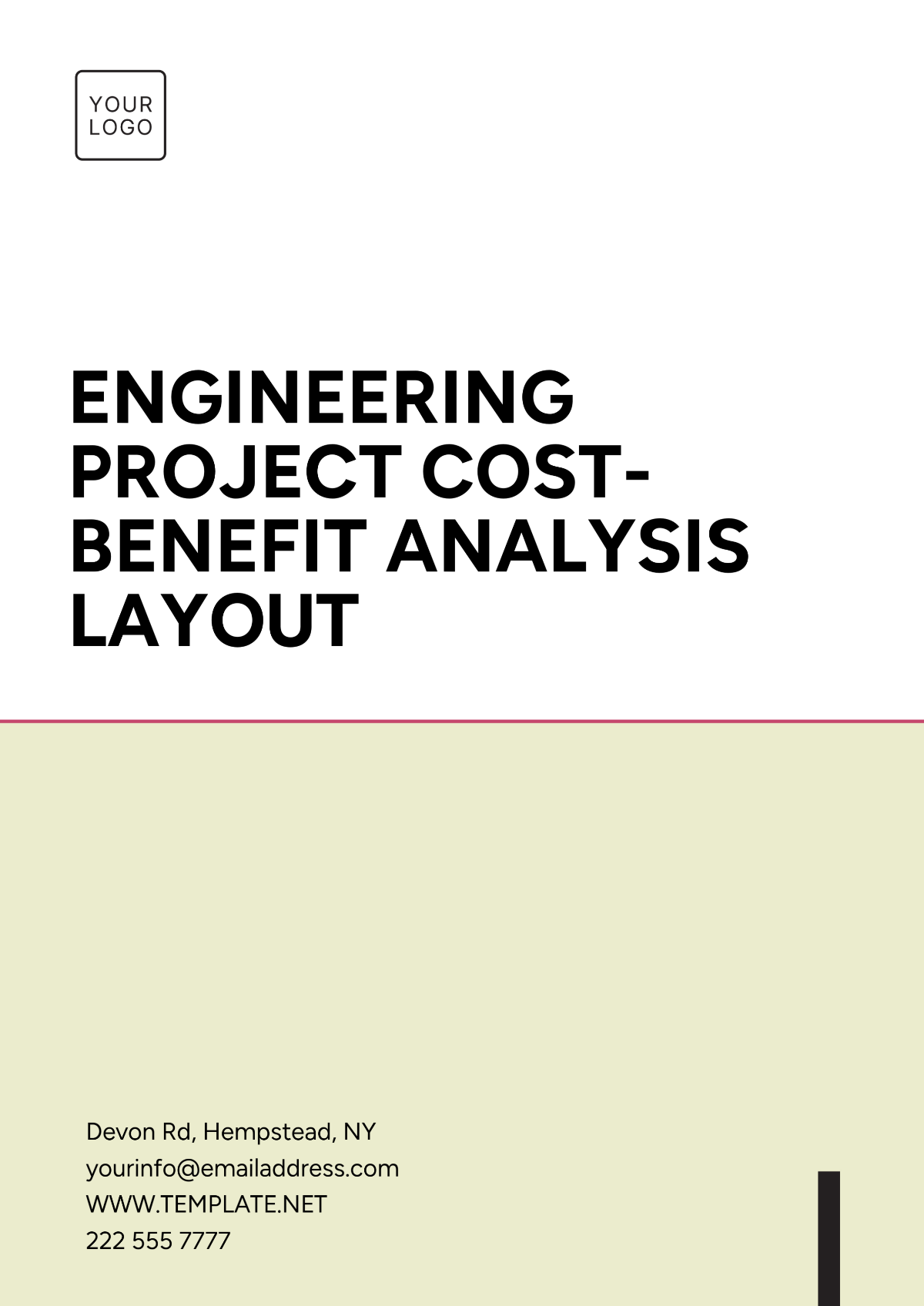 Free Engineering Project Cost-Benefit Analysis Layout Template