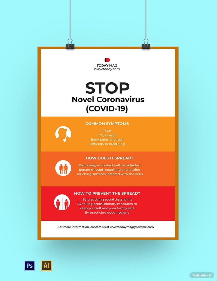 Free Novel Coronavirus COVID-19 Awareness Poster Template