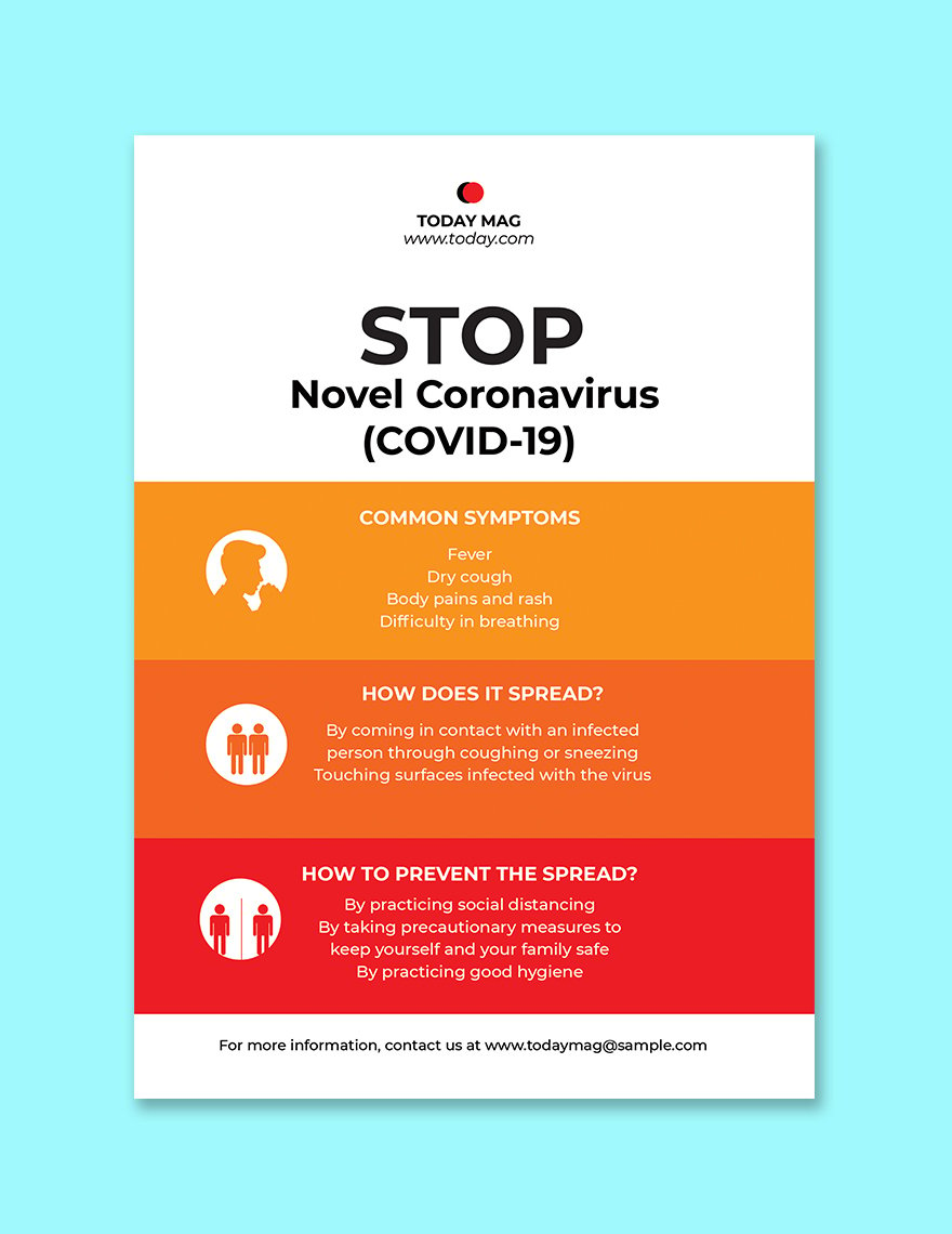 Novel Coronavirus COVID Awareness Poster Template Printable