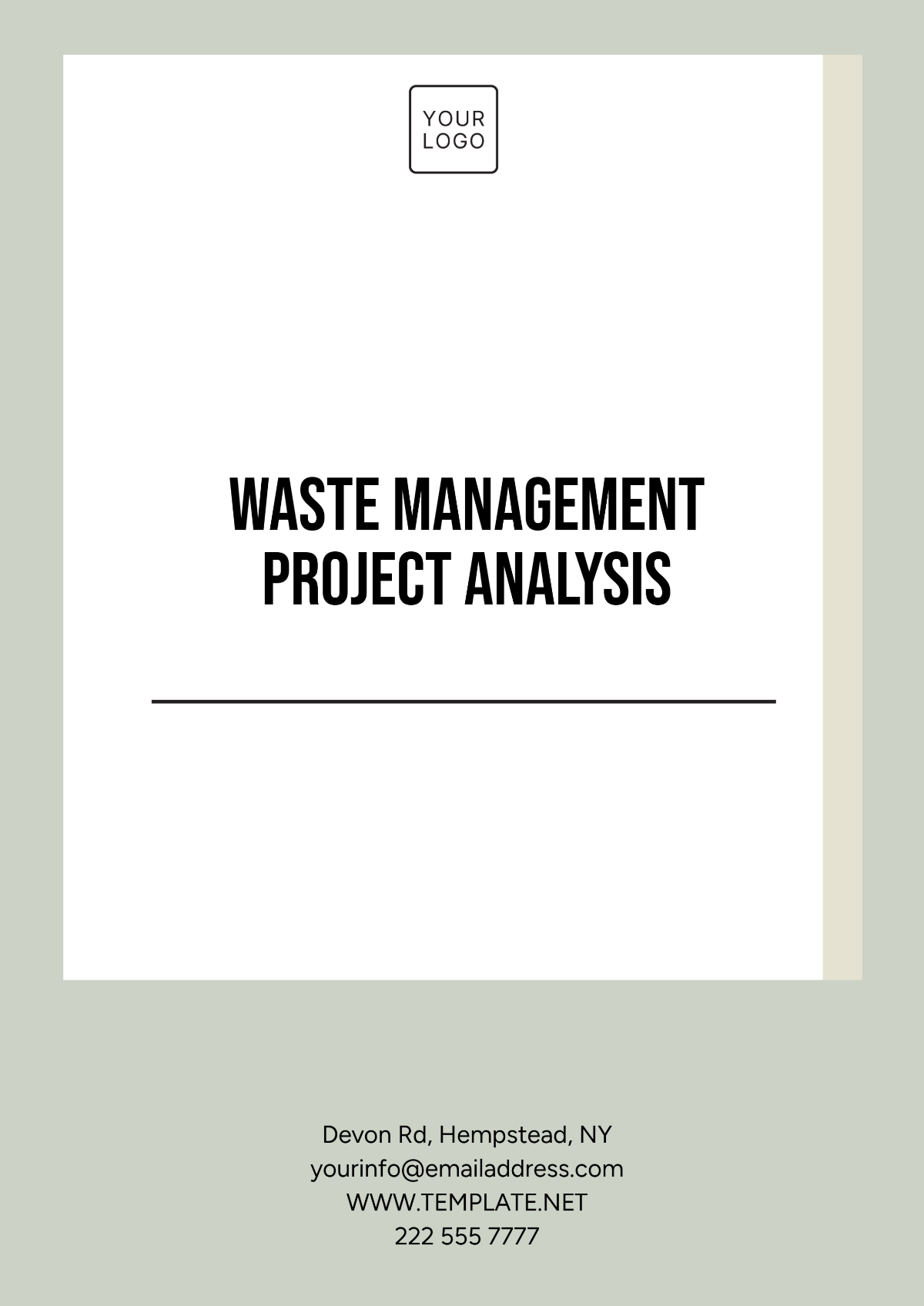 Free Waste Management Project Analysis Template