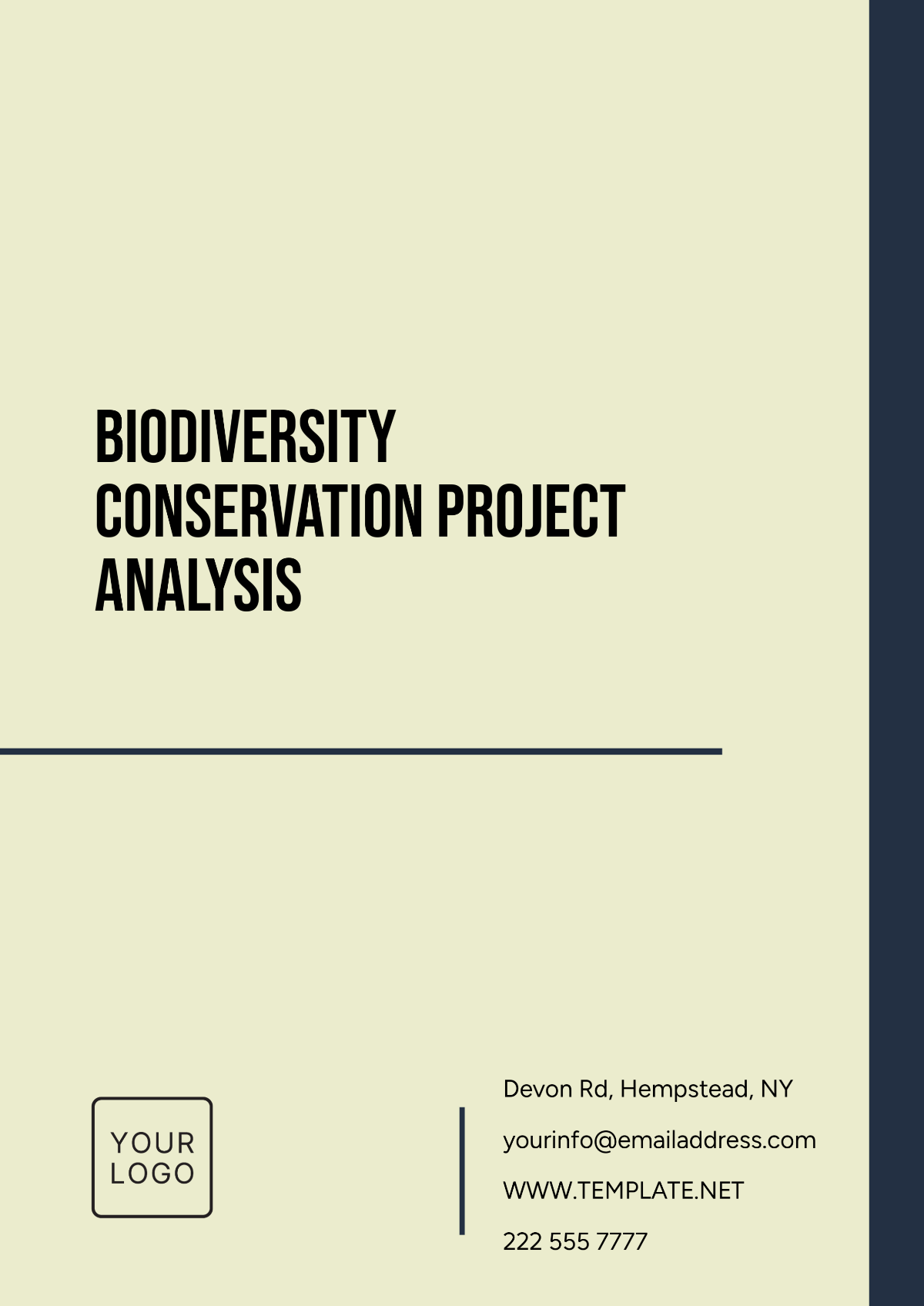 Free Biodiversity Conservation Project Analysis Template