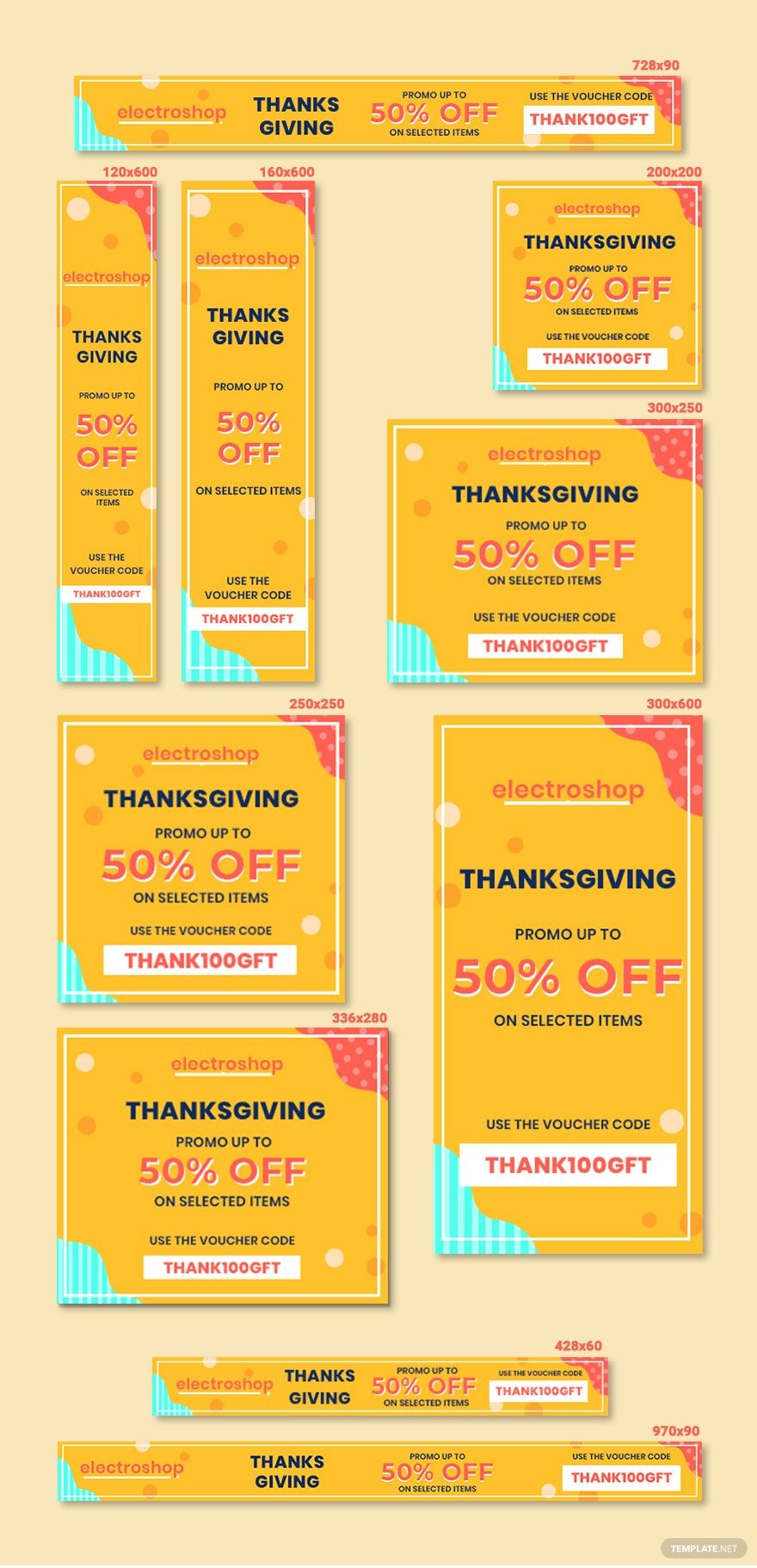 Thanksgiving Web AD Banner Template