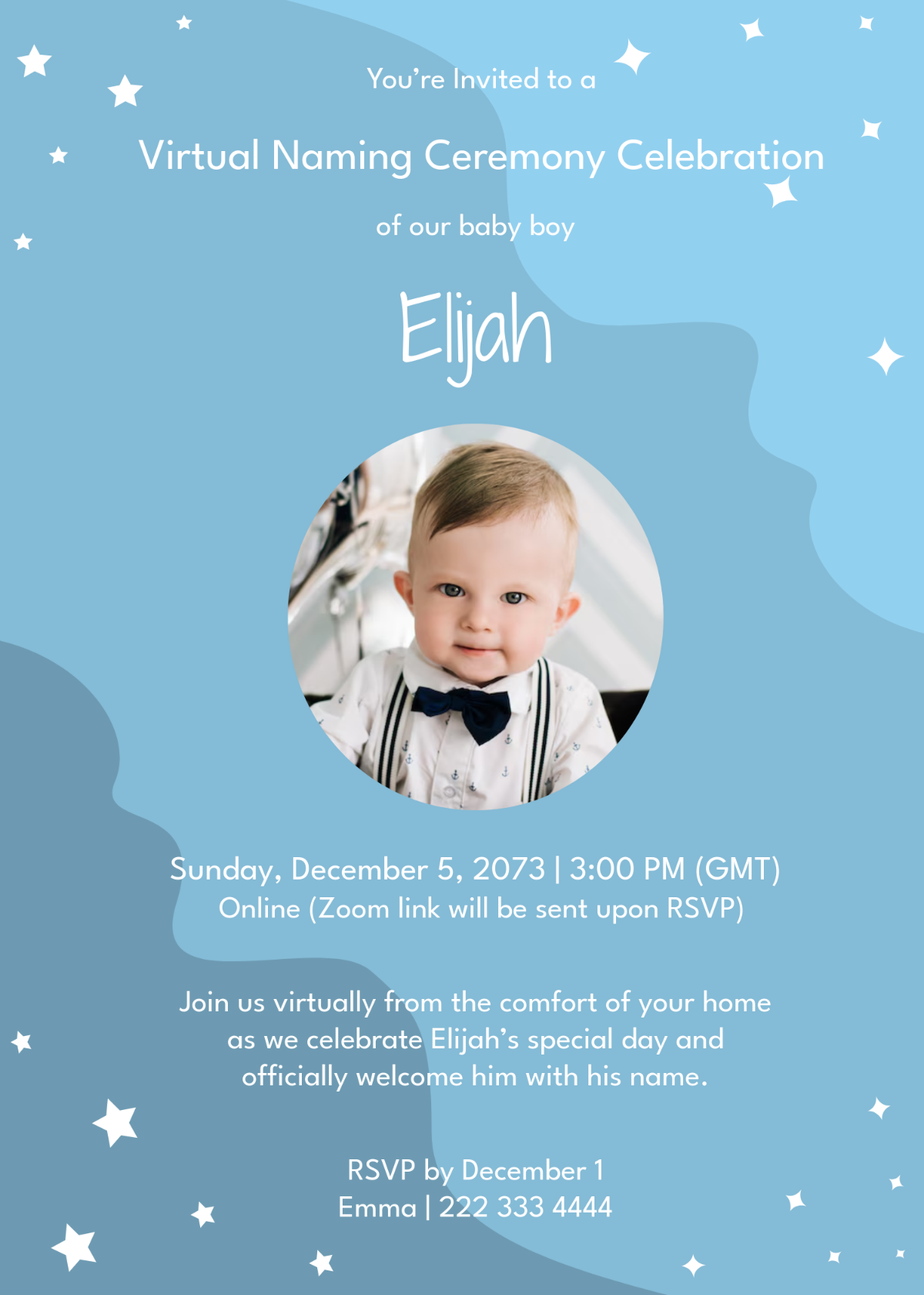 Free Digital Naming Ceremony Invitation Template