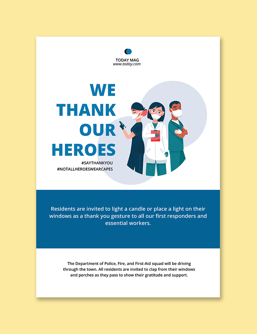 Thank You Essential Workers Poster Template