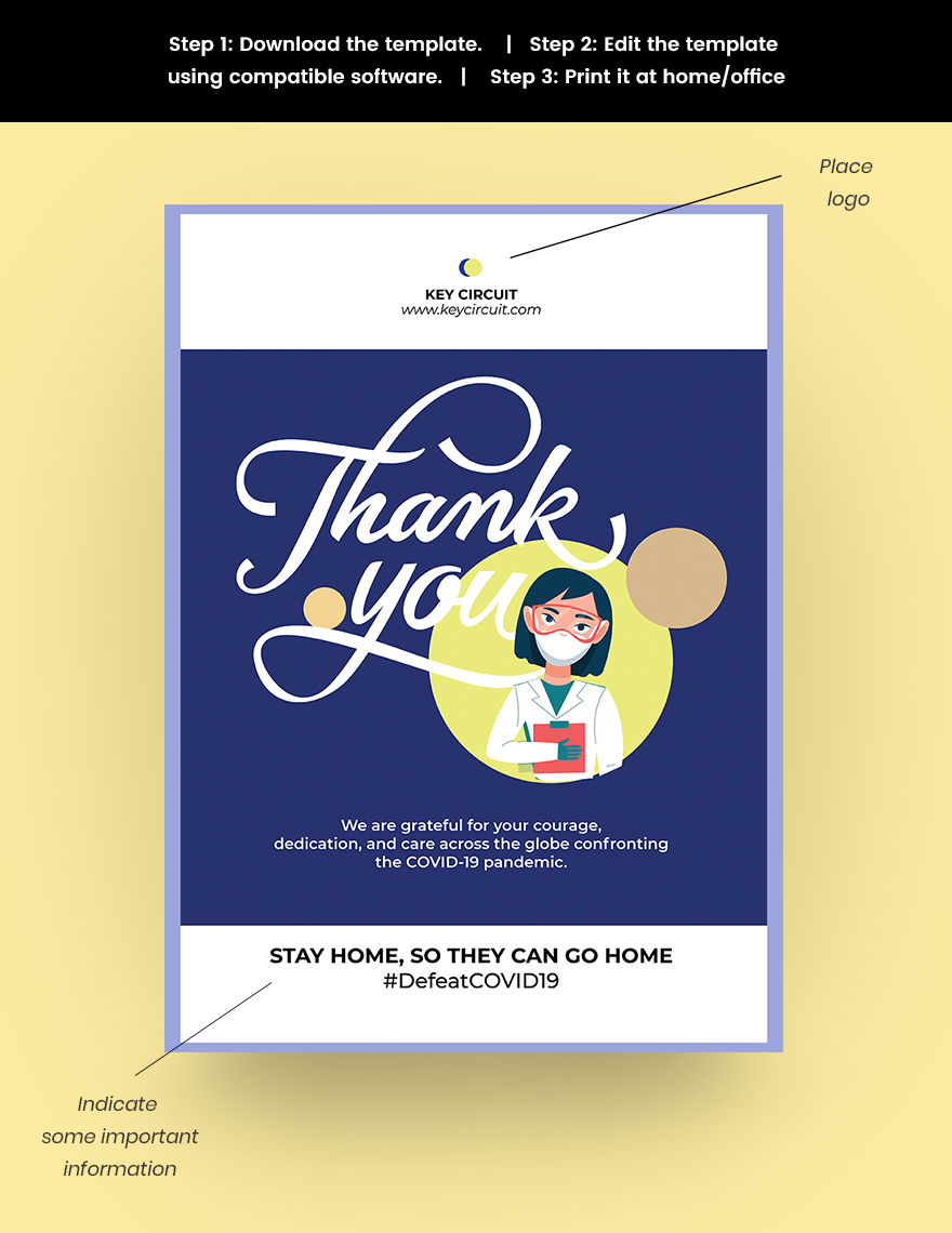 Coronavirus COVID Doctor Thank You Poster Template Snippet