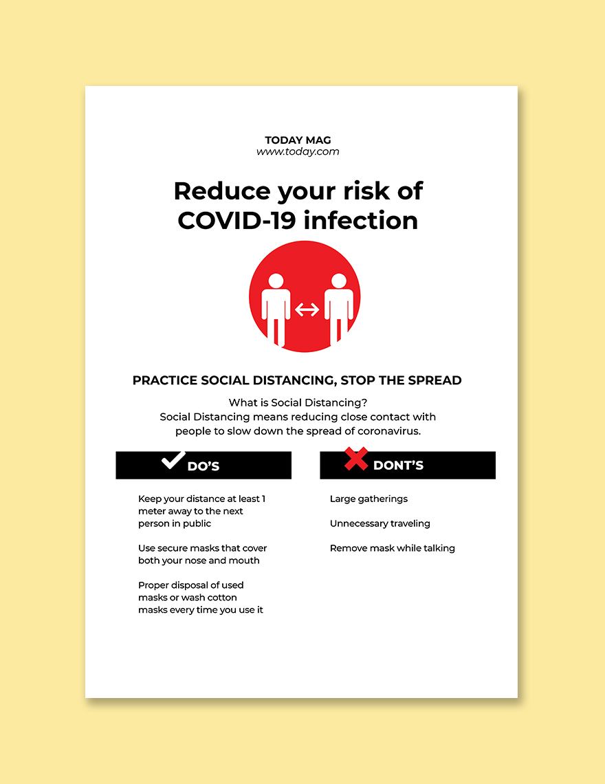 Coronavirus COVID-19 Awareness Social Distancing Poster Template