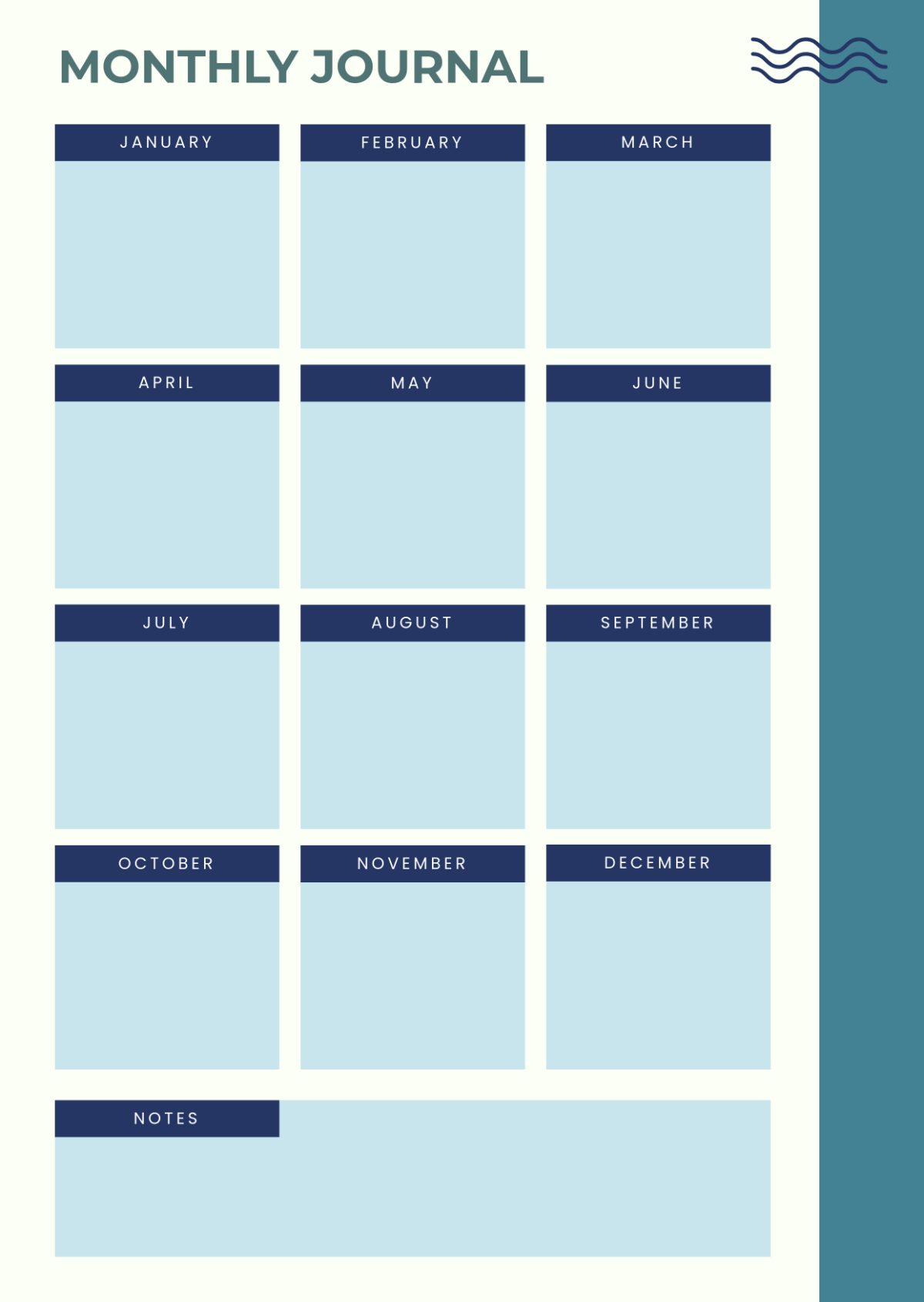 Monthly Journal Template