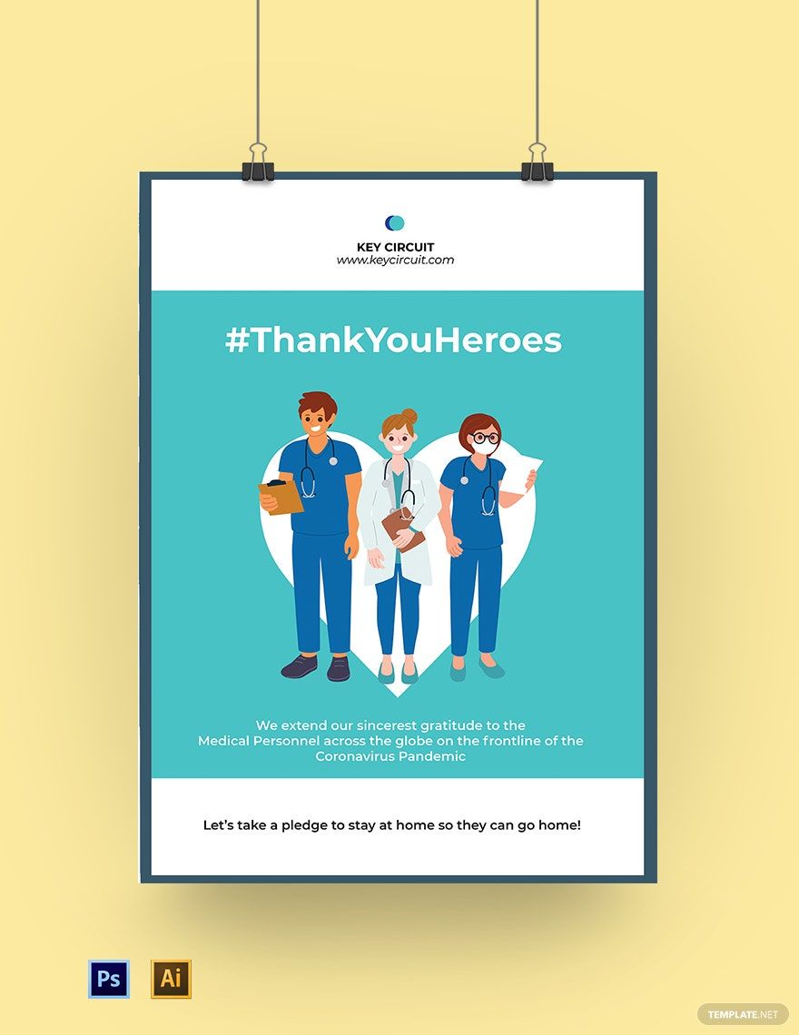 Free Coronavirus Thank You Medical Personnel Poster Template