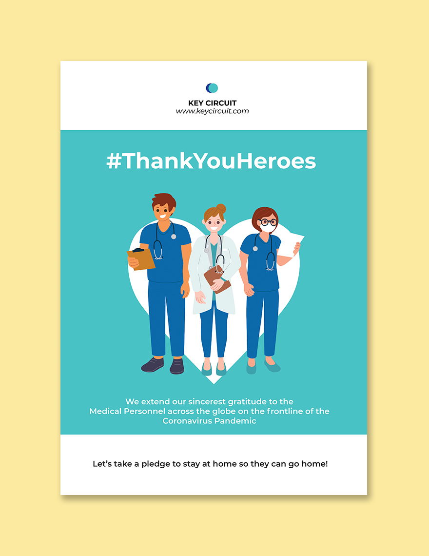 Coronavirus Thank You Medical Personnel Poster Template