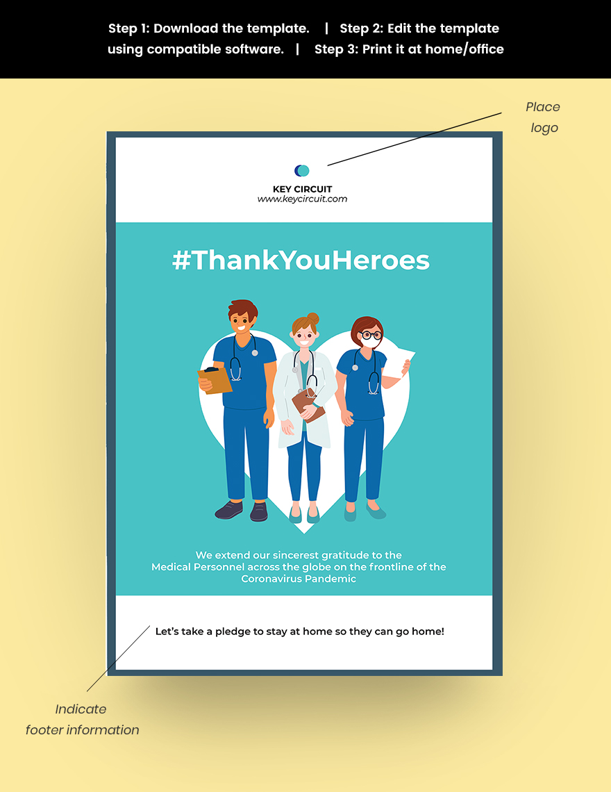 Thank You Medical Personnel Poster Template Snippet