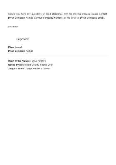 Free Court-Ordered Design Eviction Notice Template to Edit Online