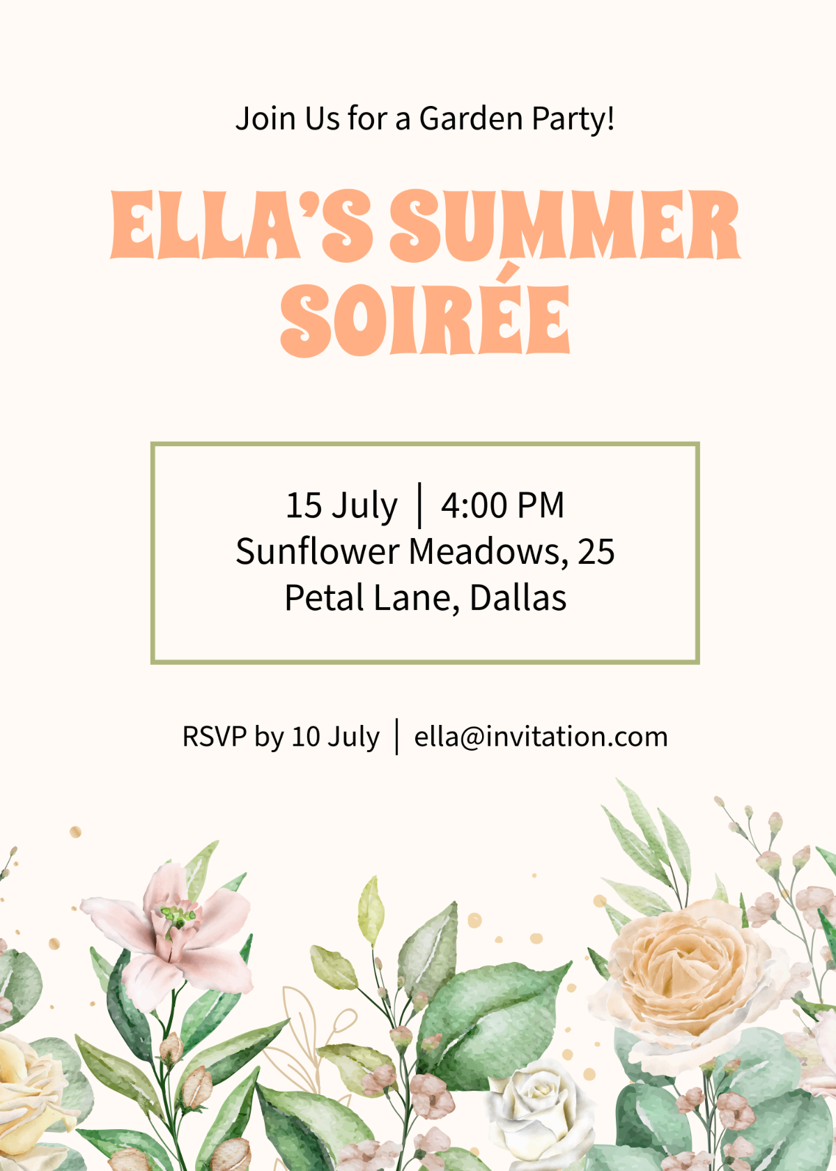 Free Summer Bloom Floral Invitation Template