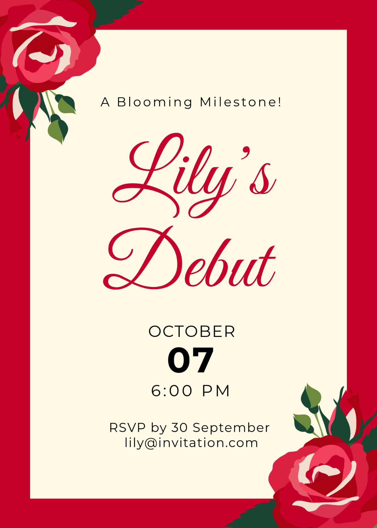 Free 18th Birthday Floral Invitation Template