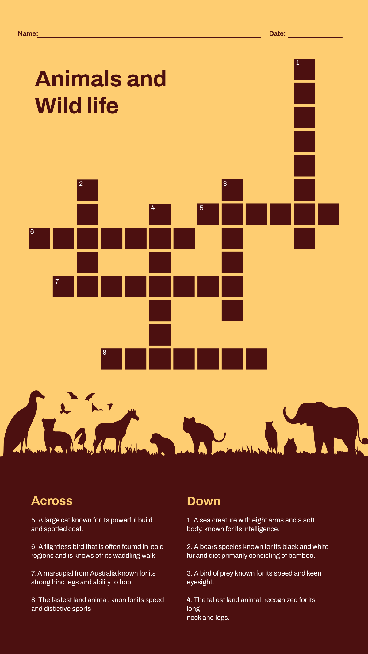 Free Mobile-Friendly Mini Crossword Template