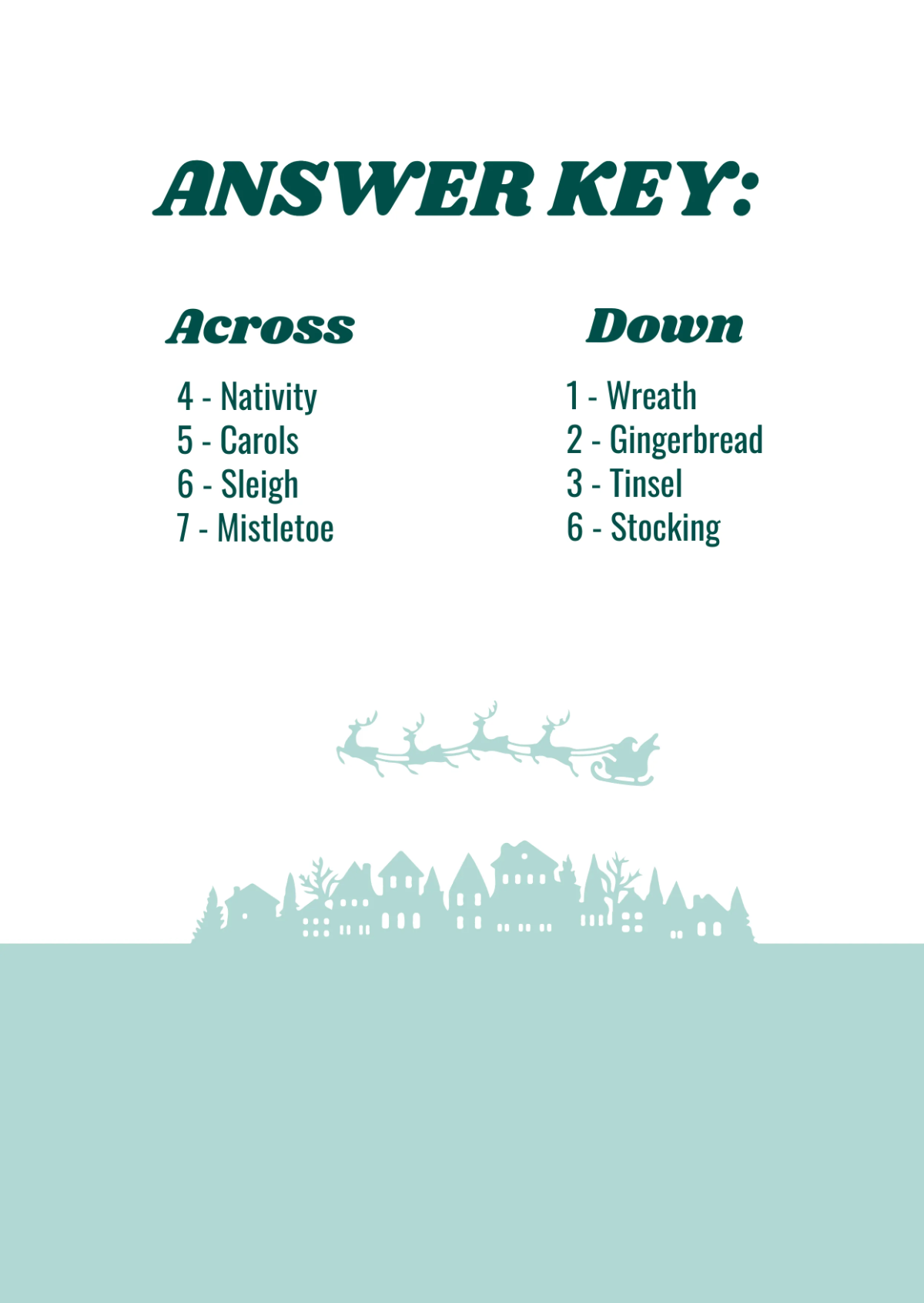 Free Holiday Mini Crossword Template to Edit Online