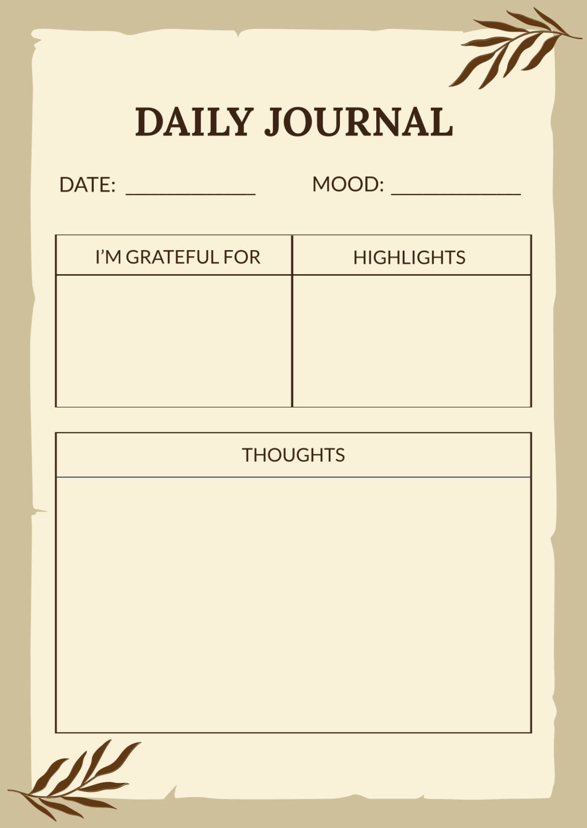 Free Vintage Journal Template