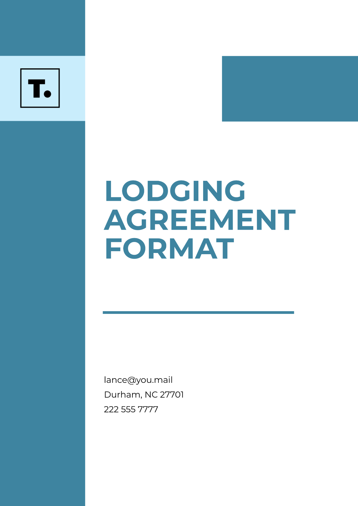 Free Lodging Agreement Format Template