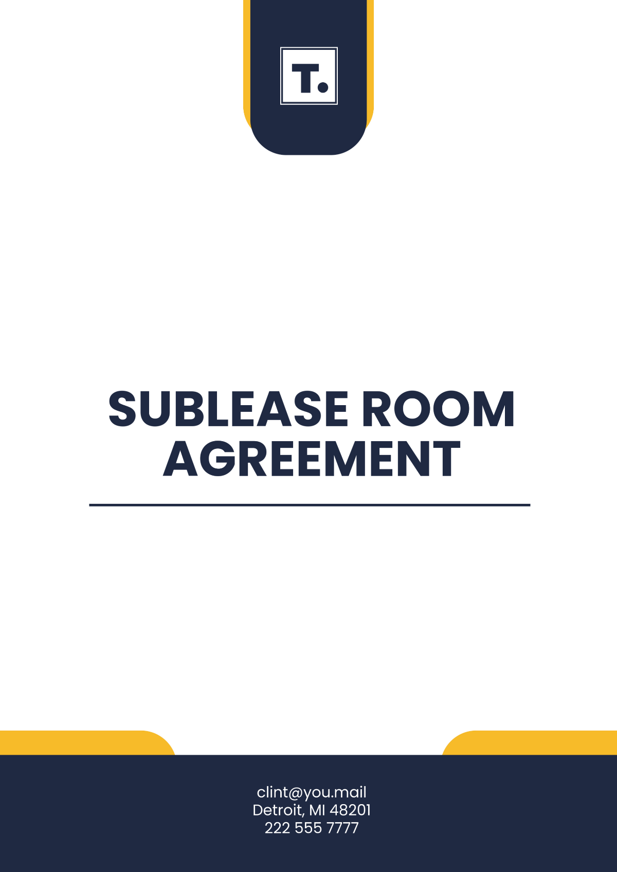 Free Sublease Room Agreement Template