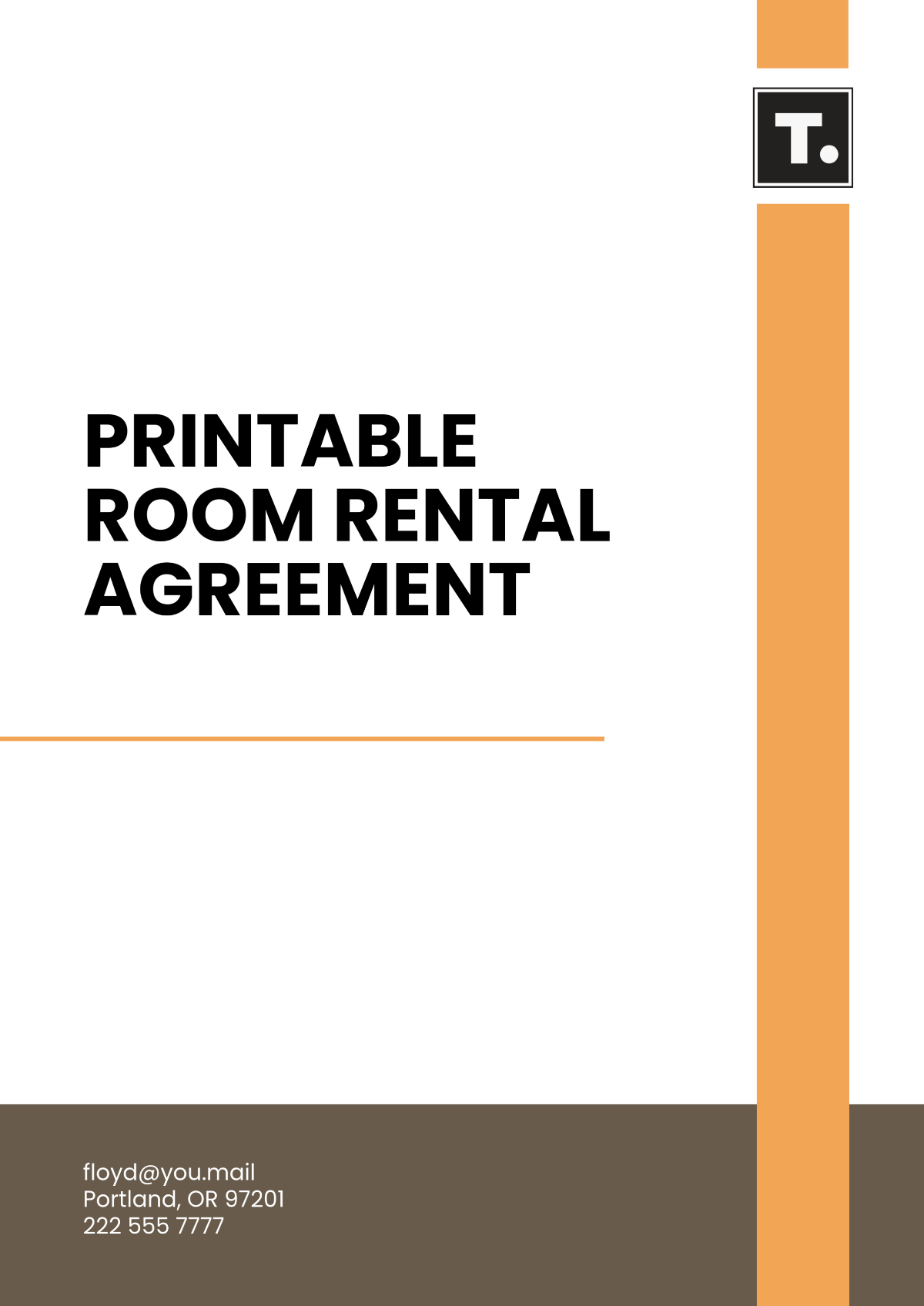 Free Printable Room Rental Agreement Template