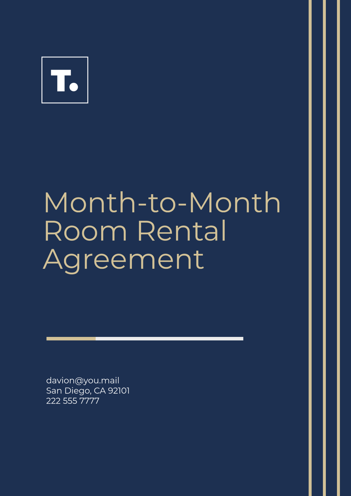 Free Month-to-Month Room Rental Agreement Template