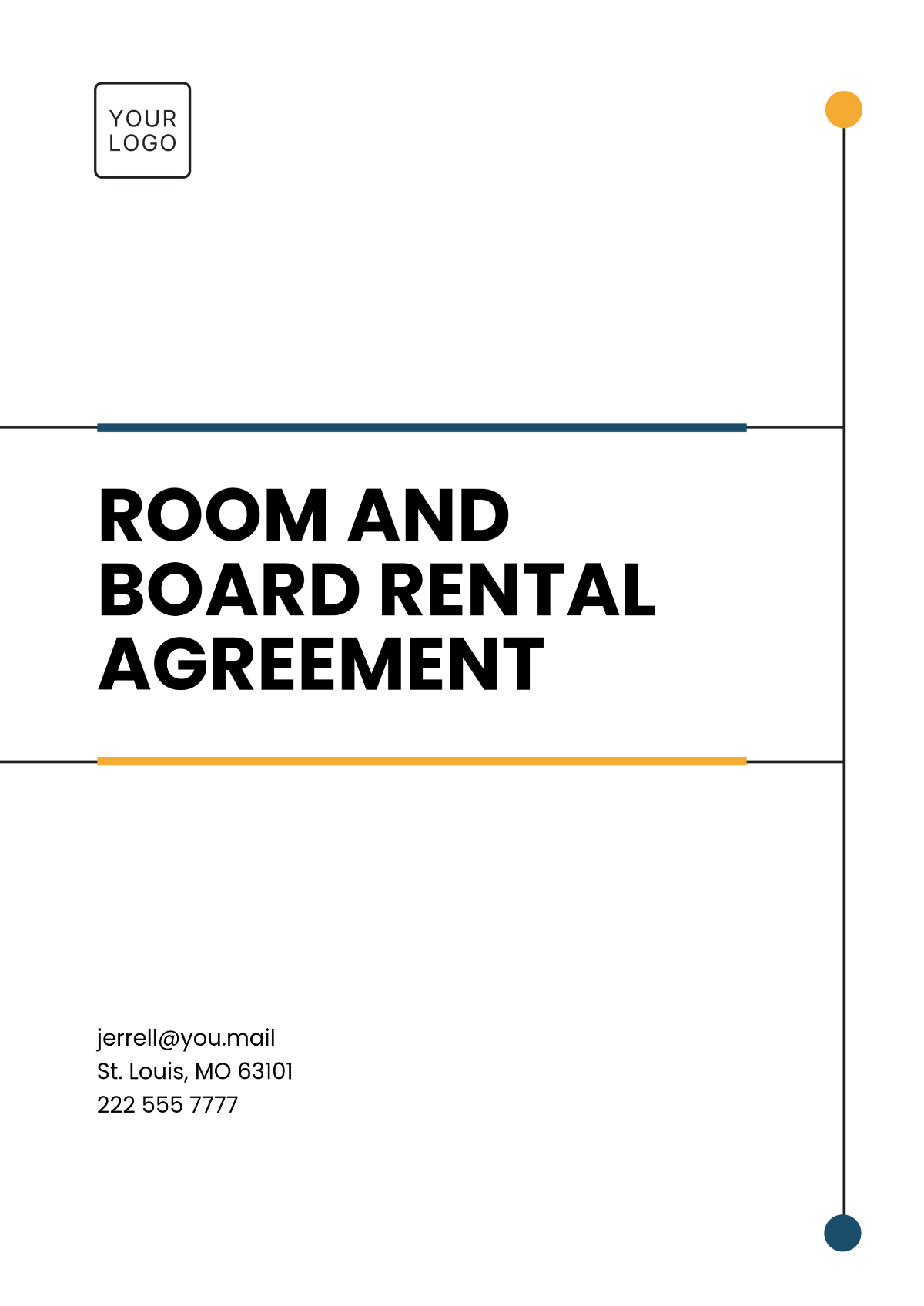 Free Room and Board Rental Agreement Template