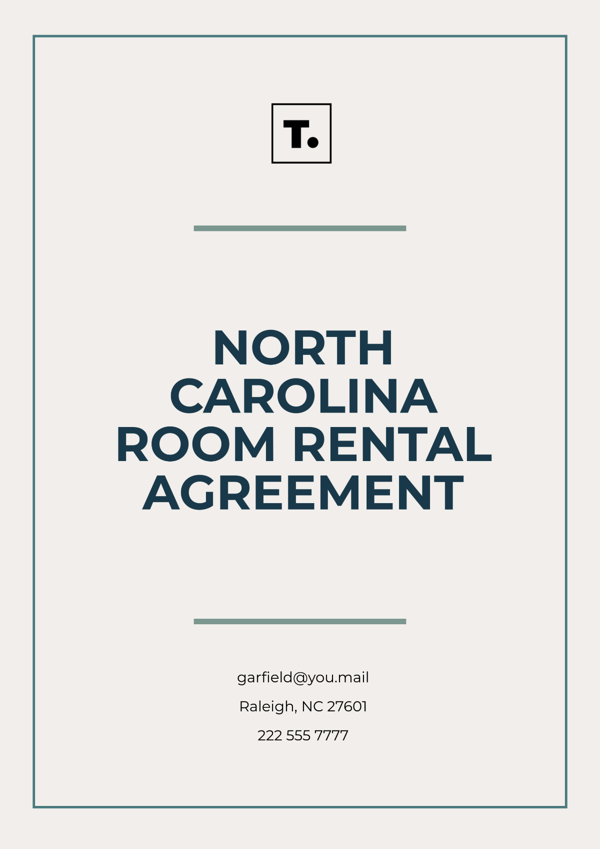 Free North Carolina Room Rental Agreement Template