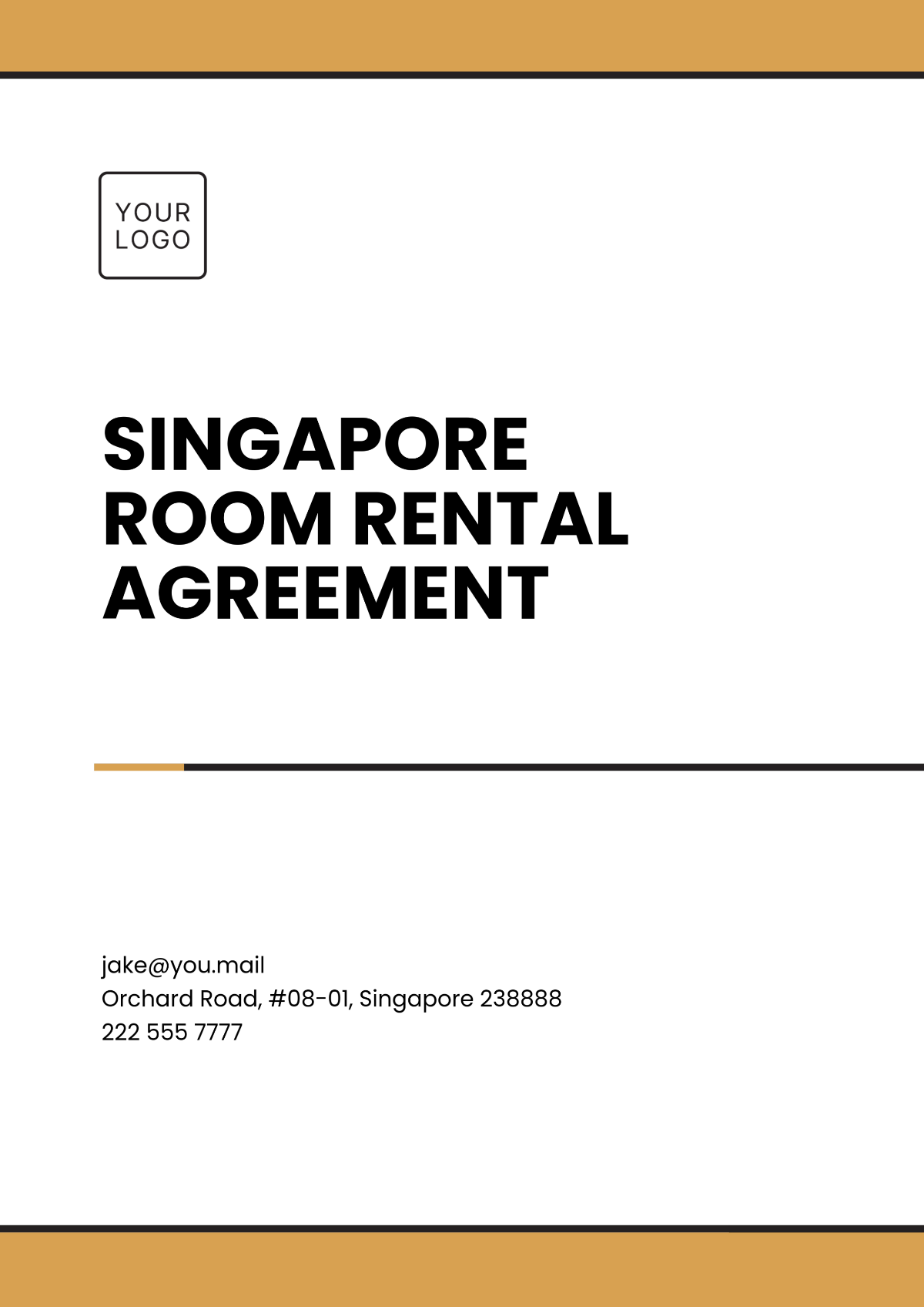 Free Singapore Room Rental Agreement Template