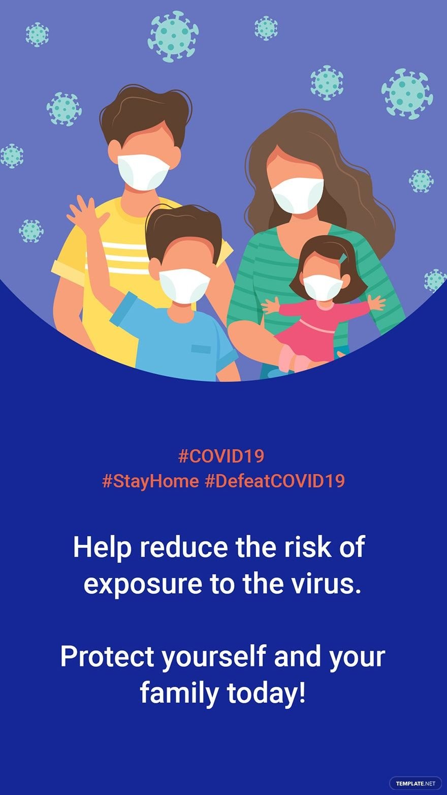Free Coronavirus COVID-19 Stay Home Instagram Story Template in PSD