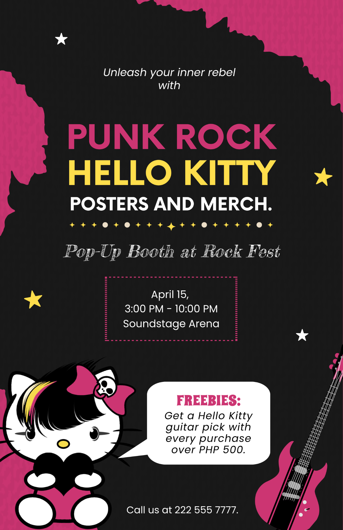 Free Punk Rock Hello Kitty Poster Template