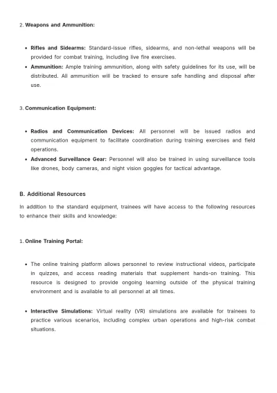 Free Defense Training Manual Template to Edit Online