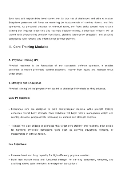 Free Defense Training Manual Template to Edit Online