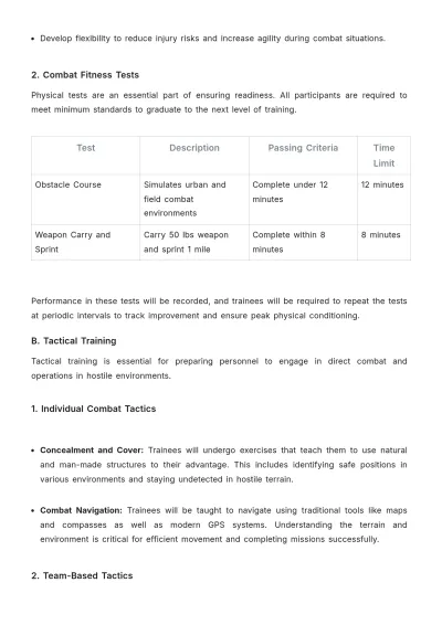 Free Defense Training Manual Template to Edit Online