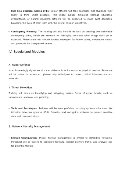 Free Defense Training Manual Template to Edit Online