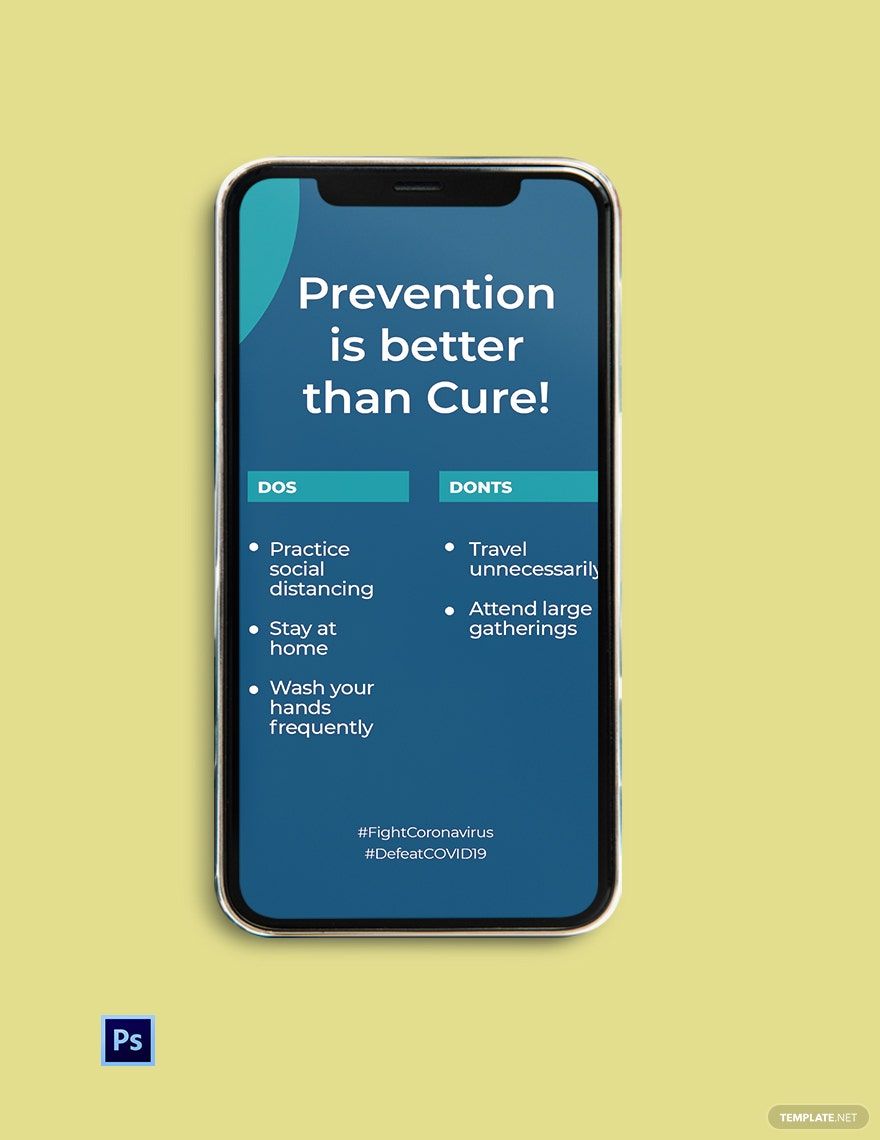 Free COVID-19 Coronavirus Protection Instagram Story Template in PSD