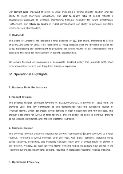 Free Director Report Template to Edit Online