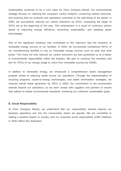 Free Director Report Template to Edit Online