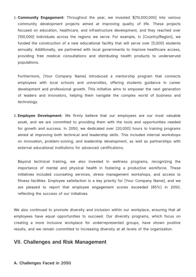 Free Director Report Template to Edit Online