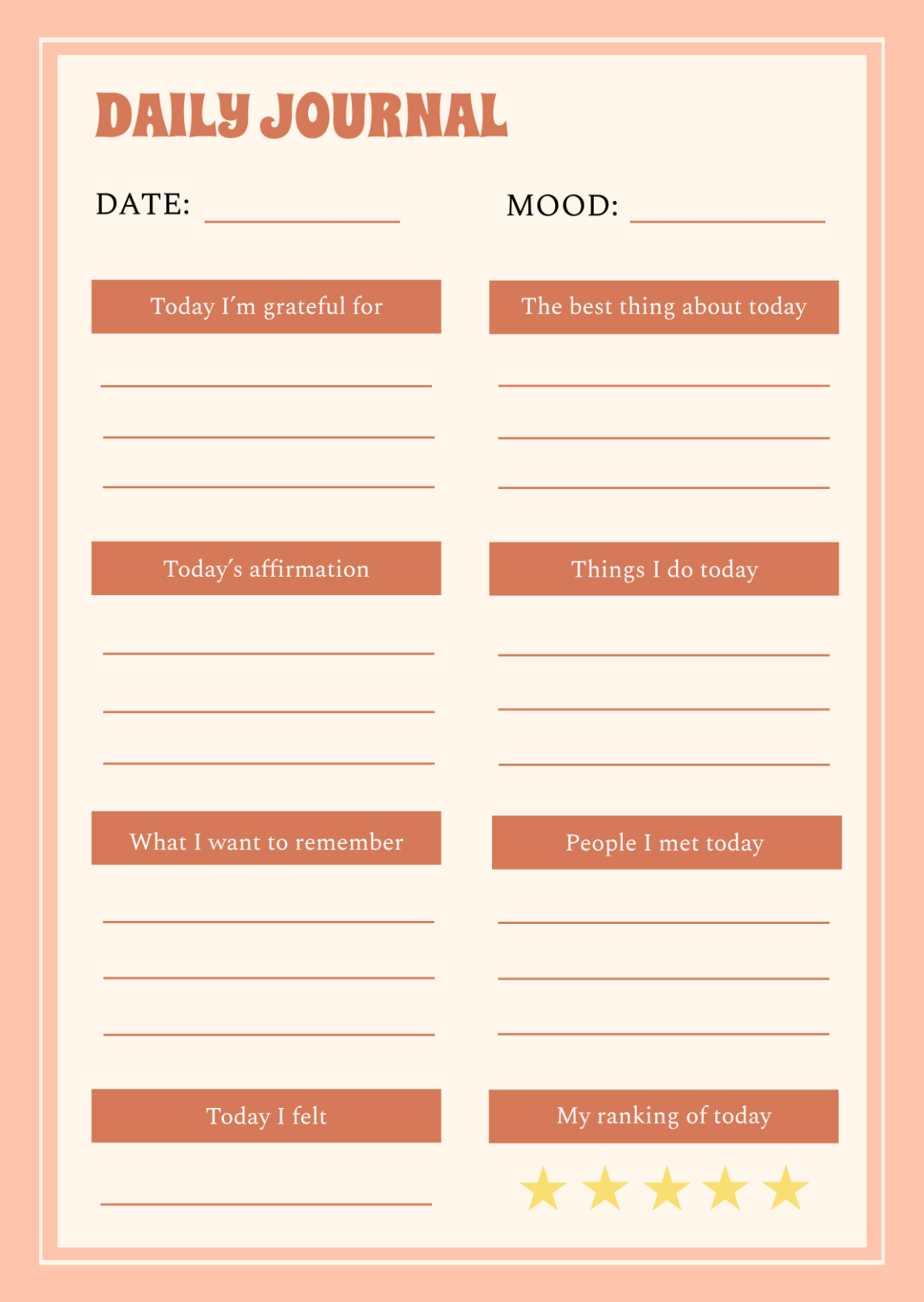 Customizable Journal Template