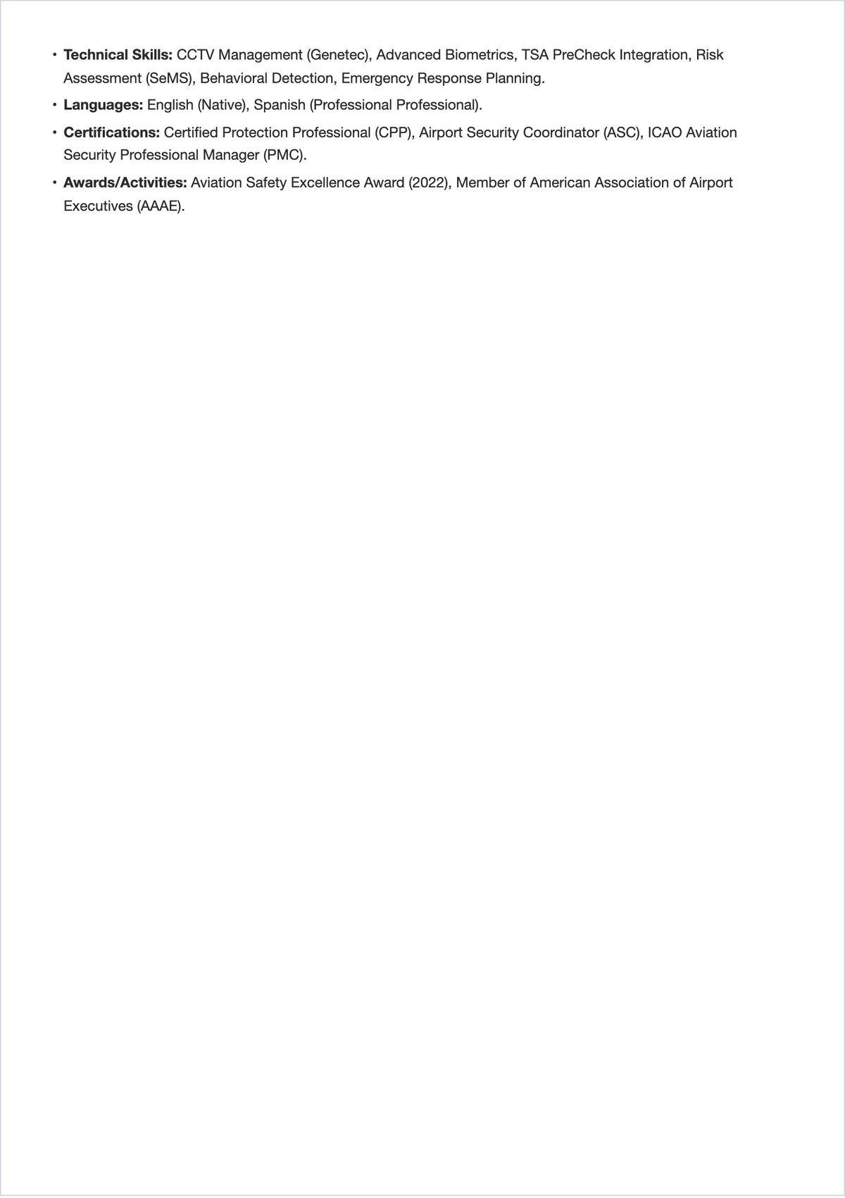 Free Airport Security Manager ATS Resume Template, AI Resume Builder