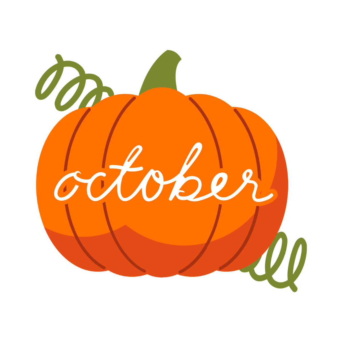 October Pumpkin Clipart